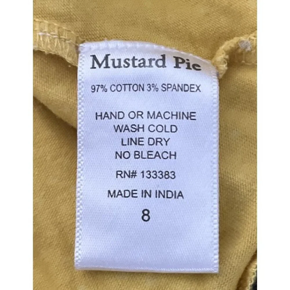 Mustard Pie Dress Girls 8 Lace Ruffle Sleeveless Tiered Button Country Twirl‎